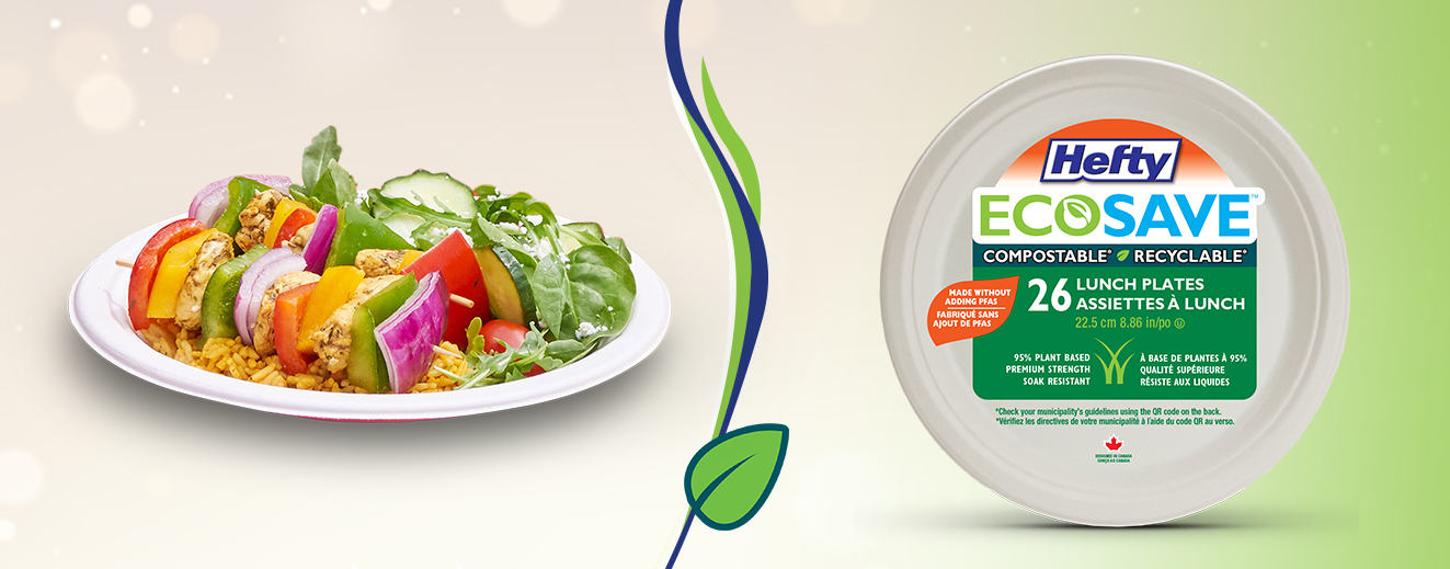 Assiettes à lunch ECOSAVETM – 26 unités 